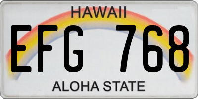 HI license plate EFG768
