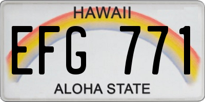 HI license plate EFG771