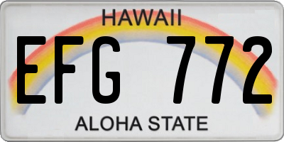HI license plate EFG772