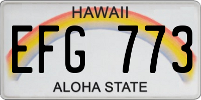 HI license plate EFG773