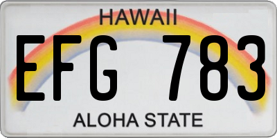 HI license plate EFG783