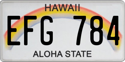 HI license plate EFG784
