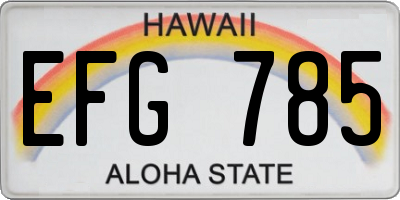HI license plate EFG785