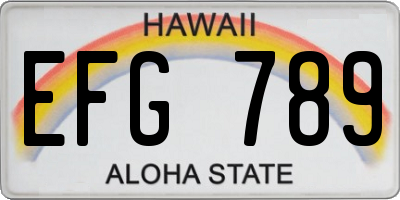 HI license plate EFG789