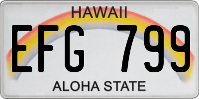 HI license plate EFG799