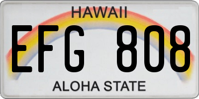 HI license plate EFG808