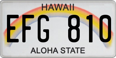 HI license plate EFG810