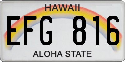 HI license plate EFG816