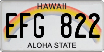 HI license plate EFG822