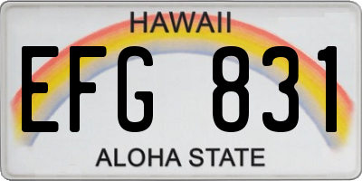 HI license plate EFG831
