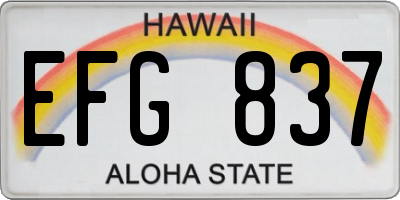 HI license plate EFG837