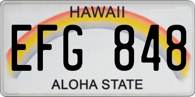 HI license plate EFG848