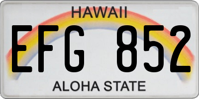 HI license plate EFG852