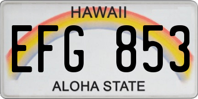 HI license plate EFG853