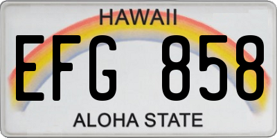 HI license plate EFG858