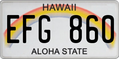 HI license plate EFG860