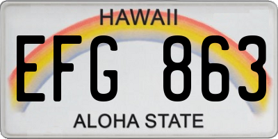 HI license plate EFG863