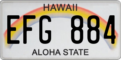 HI license plate EFG884