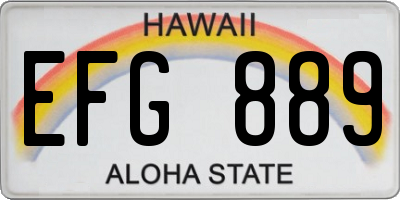 HI license plate EFG889