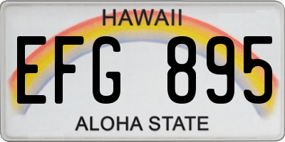 HI license plate EFG895