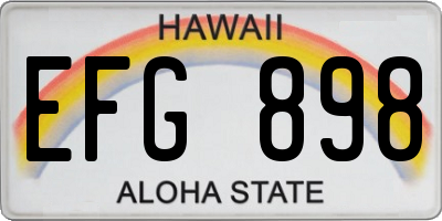 HI license plate EFG898