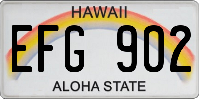 HI license plate EFG902
