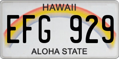 HI license plate EFG929