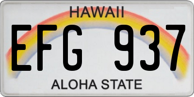HI license plate EFG937