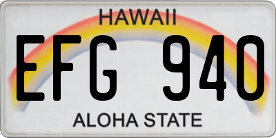 HI license plate EFG940