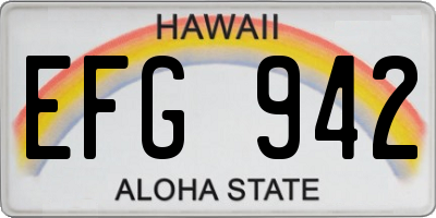 HI license plate EFG942