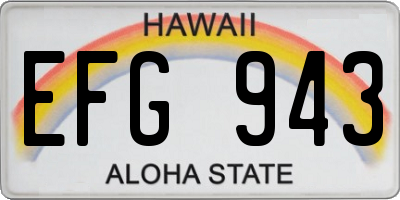 HI license plate EFG943