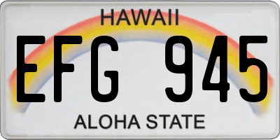 HI license plate EFG945