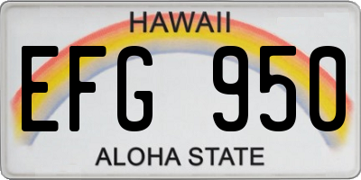HI license plate EFG950