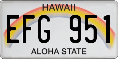 HI license plate EFG951