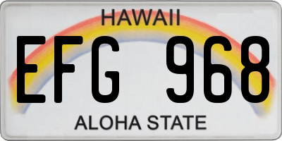HI license plate EFG968