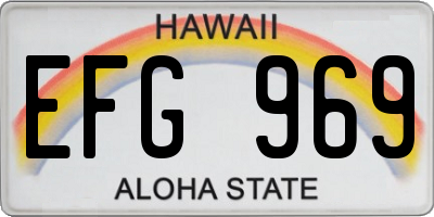 HI license plate EFG969