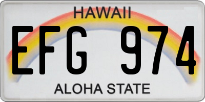 HI license plate EFG974