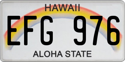 HI license plate EFG976