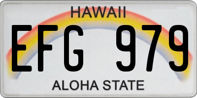 HI license plate EFG979