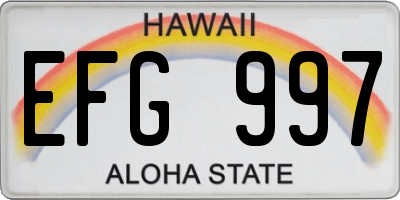 HI license plate EFG997