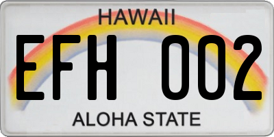HI license plate EFH002