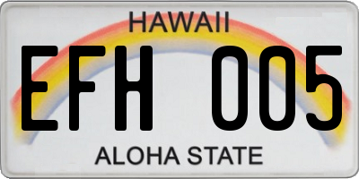 HI license plate EFH005