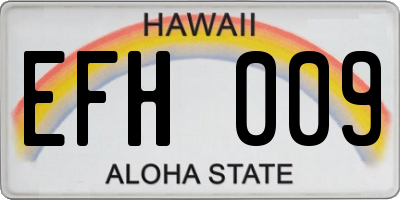 HI license plate EFH009