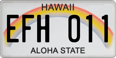 HI license plate EFH011