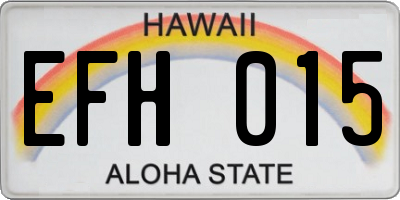HI license plate EFH015