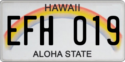 HI license plate EFH019