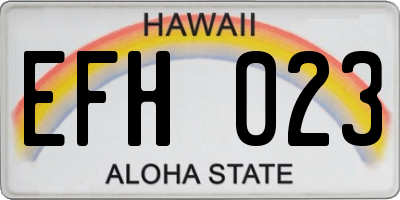HI license plate EFH023