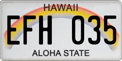 HI license plate EFH035