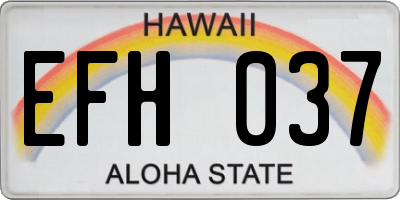 HI license plate EFH037