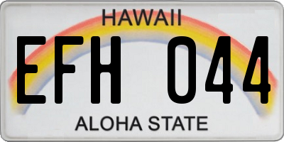 HI license plate EFH044